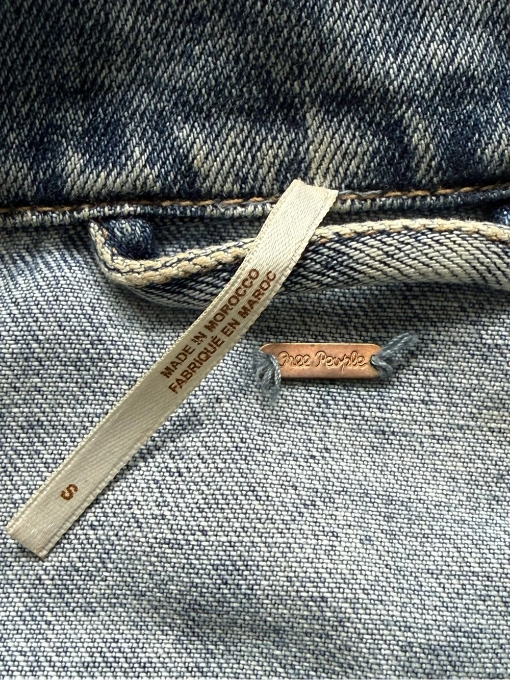 Free People Light Blue Washed Denim Jacket - Picture 3 of 4